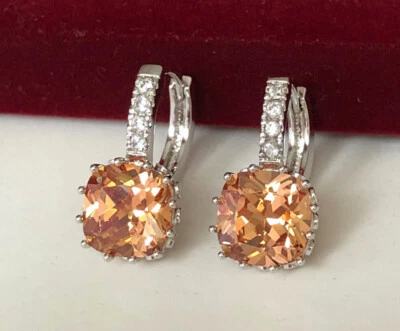 Luxus Ohrringe Creolen Crystal Kristall Zirkonia 750er Weißgold 18K vergoldet - Bild 1 von 4