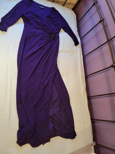 Black Label by Evan-Picone Bodycon-Kleid 3/4-Ärmel V-Ausschnitt Größe 14 lila - Bild 1 von 8