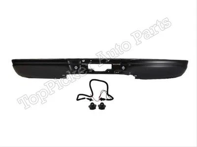 Barra de parachoques trasera negra (pintable) + luces de licencia 4 piezas para 97-03 F150 Styleside Foto 1 de 4