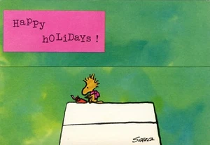 Unused Vintage 1965 CHARLES M SHULZ WOODSTOCK HALLMARK Happy Holidays Postalette - Picture 1 of 6