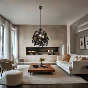Luce a Sospensione Lampadario Lampada Luci Soggiorno Blattdesign H 150 CM - Foto 1 di 12