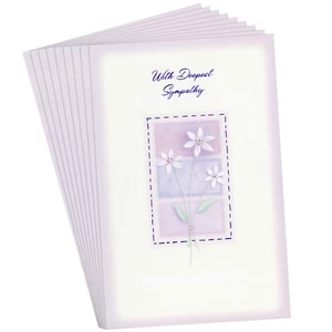 LOTE DE 9 TARJETAS DE FELICITACIÓN PREMIUM SIMPATÍAS + Sobres, Flores Pronto Encuentran la Paz - Imagen 1 de 5
