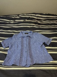 Vintage Connected Apparel Womens Sheer Button Up Top Size 16 Black Whimsigoth - Picture 1 of 10