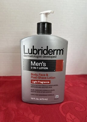 Lubriderm Men's 3 in 1 Lotion Body, Face, and Post Shave, Light Fragrance 16 oz. - Image 1 of 3
