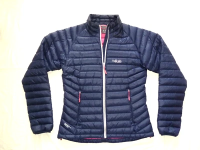 Rab Microlight Jacket, TOP! Pertex, leichte Daunenjacke Gr. XS,  dkl.blau-pink - Bild 1 von 4