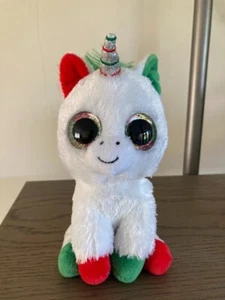 TY BEANIE BOO CANDY CANE THE UNICORN 15CM NEW BUT NO TAG CHRISTMAS BOOS - Picture 1 of 1