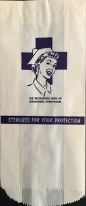1950's Lot of Six (6) Large Sterilization Bags Nurse Pictured on Bag - "NOS" - Picture 1 of 2