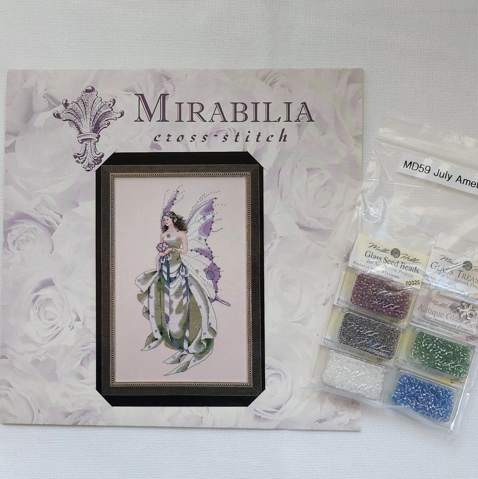 July's Amethyst Fairy Beaded Cross Stitch Chart and Embellishment Pack MD59 — 第 1/4 张图片