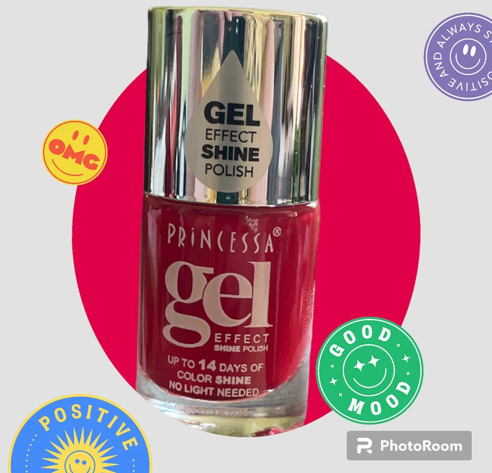 Esmalte brillo gel neón Princess’s. Dura hasta 14 días. Rojo. Foto 1 de 1