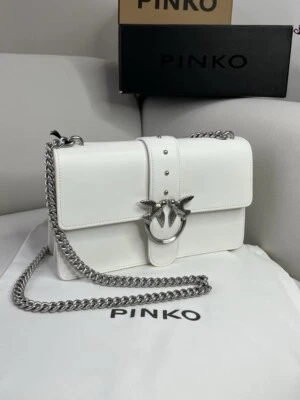 Brand NEW PINKO bag leather white color silver hardware - Image 1 of 4