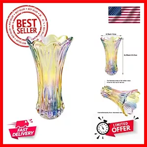 Crystal Glass Vase,Colorful Flower Vase for Home Decor,Table,Living Room Deco... - Picture 1 of 4
