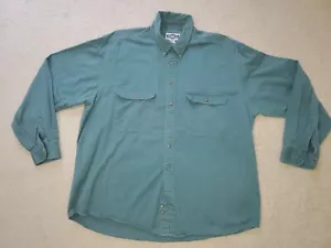 Camisa de trabajo Gulf Traders para hombre con botones 2 bolsillos turquesa 100 % algodón talla XL - Imagen 1 de 8