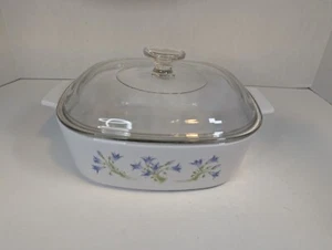 Corning Ware Blue Dusk Flower A-2-B 2L Casserole, Pyrex Glass Lid A-9-C - Imagen 1 de 13