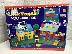 Little People Nachbarschaft Fisher Price Haus Auto Personen Möbel Vintage Box - Bild 1 von 17