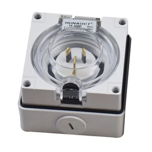15A Caravan Inlet Outlet RV Camper Motor Home Power Socket Weatherproof 240V - Picture 1 of 12