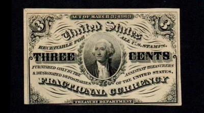 3 Cents Third Issue Fractional Currency Uncirculated Free Shipping (H98) - Image 1 of 2