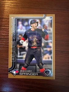 2025 Topps Series 1 George Springer #82 Gold Parallel #/2025 Blue Jays - Picture 1 of 1