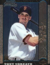 1999 Bowman Chrome San Francisco Giants Baseball Card #127 Tony Torcato RC