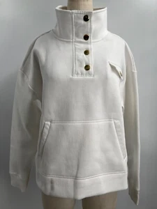 Chaqueta Pullover Blanca Manga Larga Cuello Simulado a Presión Tuckernuck Tnuck Talla L - Imagen 1 de 19