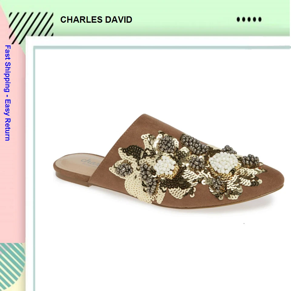 Charles by Charles David Women's Fickle Embellished Mule Taupe 5.5 M - Изображение 1 из 1