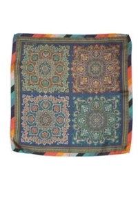 Paul Smith Mainline Paisley Artist Stripe Trim Silk Pocket Square Brand New - Picture 1 of 3