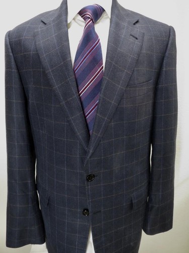 Cappotto sportivo BURBERRY a quadretti seta lana 2b in blu taglia 42 L nuovo di zecca! N95