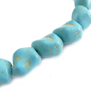 Howlith Perlen Nuggets 10-13 mm Farbe türkis 32-33 Stück nenad-design E005 - Bild 1 von 9