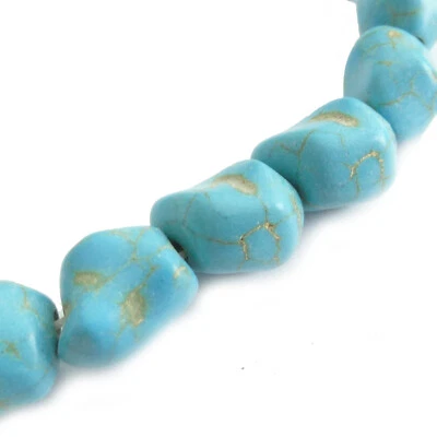 Howlith Perlen Nuggets 10-13 mm Farbe türkis 32-33 Stück nenad-design E005 - Bild 1 von 4