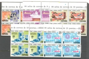 SPAIN 1980, EXPORT PRODUCTS, Scott 2203-2207 BLOCK OF 4 SETS, MNH - Picture 1 of 1