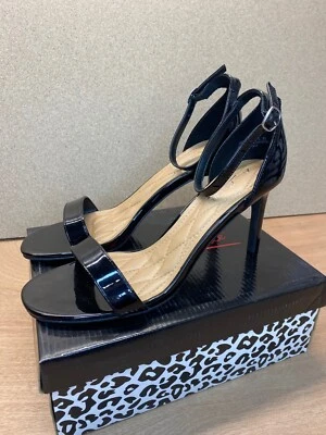 Tacones de aguja Anne Michelle Desired negros brillantes para mujer EE. UU. 8,5, 9, 10  Foto 1 de 4