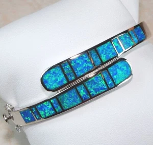 Bracelet bijou en argent massif 925 incrustation d'opale australienne, OX3 - Photo 1/2