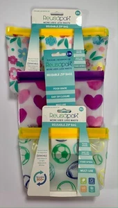 Reusapack 2ct Peva Reusable Zip Bags Lage & Med Gussett & Med Flat (6 total) - Picture 1 of 8