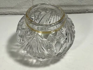 Vintage Short Round Pressed Glass Rose Bowl Or Dresser Jar - Picture 1 of 4