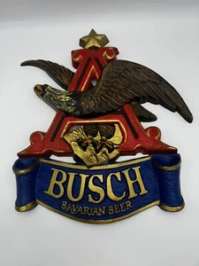 Vintage BUSCH Bayrischer Bier Adler Werbeschild Wand Bar Deko Männerhöhle 18" - Bild 1 von 2