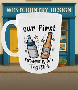 Birthday Dad / First Fathers Day Ceramic Coffee Mug, Heartfelt Gift for Him from - Picture 1 of 5