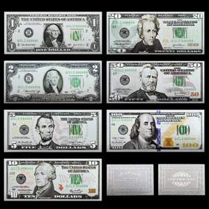Souvenier Set/ USA Dollar/ Scheine versilbert/ - sehr selten - - Picture 1 of 4