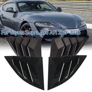 For Toyota Supra A90 A91 2019-25 ABS Black/Carbon Rear Window Louver Cover Trims - Foto 1 di 17