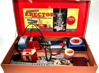 Vintage Gilbert Erector Set #6 1/2 Mostly Complete w/ Booklet & Motor - Image 1 of 4