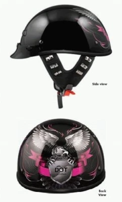 Helmet Half Zox Pink Liberty Rose Graphics EPS Nano Cycle XXL DOT 88-00366  HB - Image 1 of 4