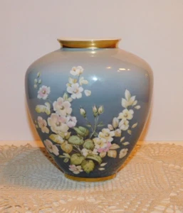 K & A Krautheim Elegant 7"H. Vintage Porcelain Vase, Dogwood Floral, Estate Sale - Picture 1 of 7