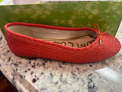 Sam Edelman Falcon, Coral Rafia Ballet Pisos Para Mujer EE. UU. 7,5 M - CON CAJA Foto 1 de 4