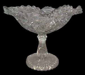 VTG Imperial Glass Footed Compote Bowl Pedestal Ruffled Edge 11" STUNNING - Picture 1 of 10