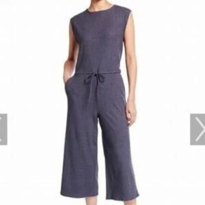 Eileen Fisher Cropped Wide Leg Drawstring Waist Sleeveless Jumpsuit Size M - Picture 1 of 12
