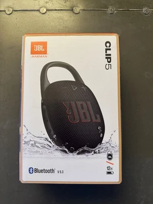 New in Sealed Box JBL Clip 5 Ultra Portable Waterproof Black Bluetooth Speaker - Image 1 of 3