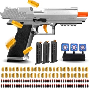 Toy Gun with Soft Bullets, Cool Shell Ejecting Toy Pistols for Boys, Shooting... - Picture 1 of 7