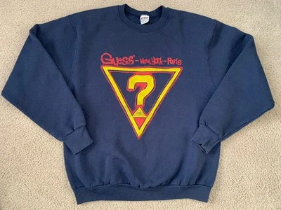 Винтажные джинсы 90-х Guess Georges Marciano логотип Нью-Йорк Париж круглый вырез M - Изображение 1 из 4