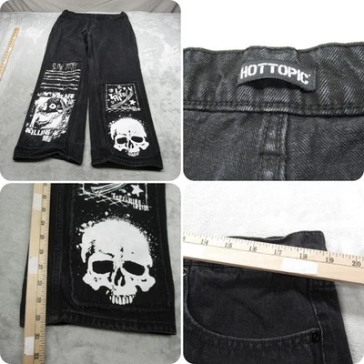 Pantalones de mezclilla Hot Topic para hombre 38x30 negros con cremallera grunge gótico relajado holgados Foto 1 de 4
