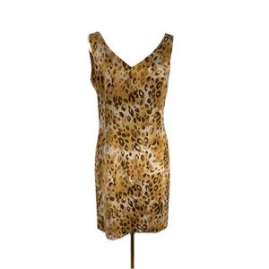 Blushe Impressions Womens Bodycon Silk Dress 10 Leopard Print Revenge Mob Wife - Picture 1 of 9