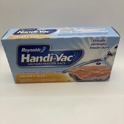 Reynolds Handi-Vac Congelador al Vacío Almacenamiento de Alimentos Bolsas Tamaño Cuarto 14 Ct Nuevo Foto 1 de 3