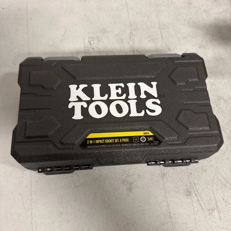 Klein Tools 66010 Impact Socket Set High-Torque Deep Sockets 12-Point 1.5" Drive - Image 1 of 2